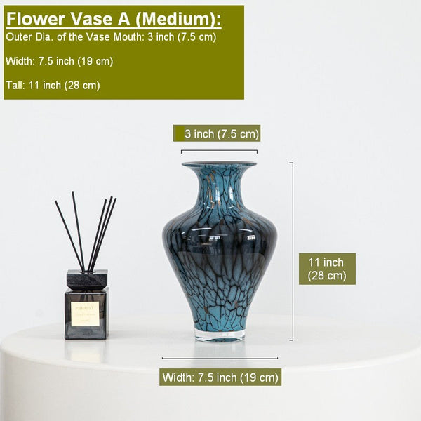 Handmade Liuli Vases, Centerpiece Vases on Table, Colored Glaze Vase for Modern Home Decor, Glass Bud Vases, Bouquet Flower Vase-LargePaintingArt.com