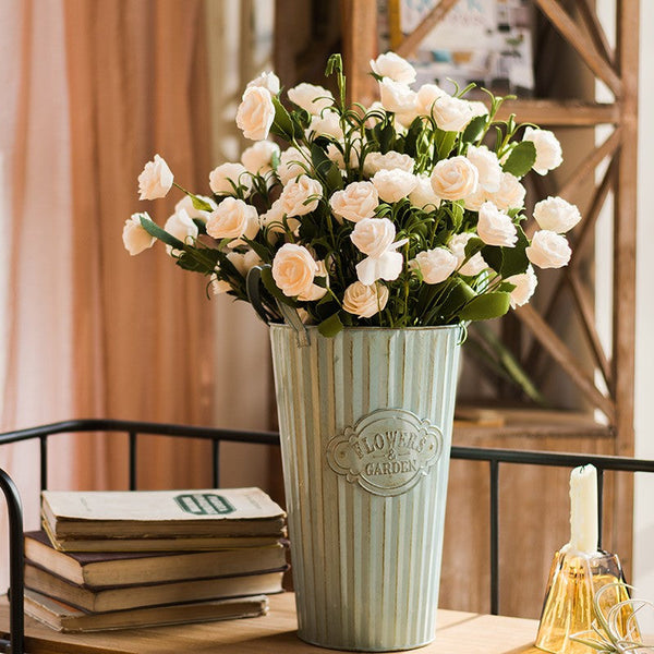 Flower Arrangement Ideas for Living Room, White Camellia Flowers, Modern Artificial Flowers for Home Decoration, Simple Artificial Floral for Bedroom-LargePaintingArt.com