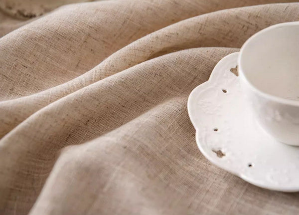 Simple Linen Rectangle Table Cover for Dining Room Table, Large Brown Tablecloth for Home Decoration, Modern Table Cloth, Square Tablecloth for Round Table-LargePaintingArt.com