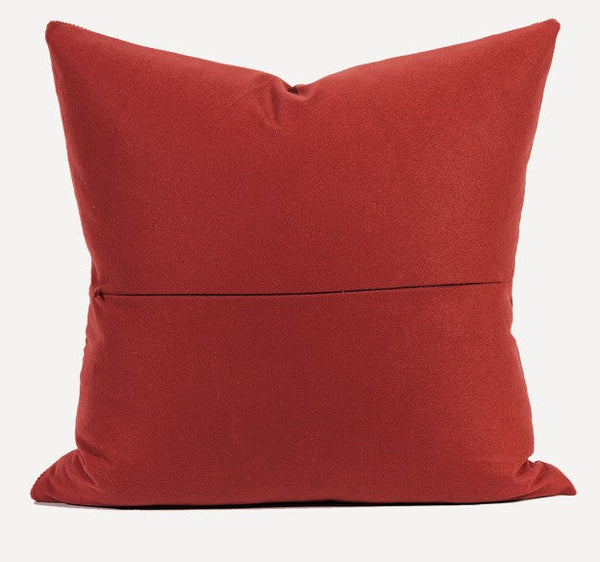 Modern Throw Pillows, Decorative Throw Pillow for Couch, Red Modern Sofa Pillows, Decorative Throw Pillows for Living Room Couch, Large Square Pillows-LargePaintingArt.com