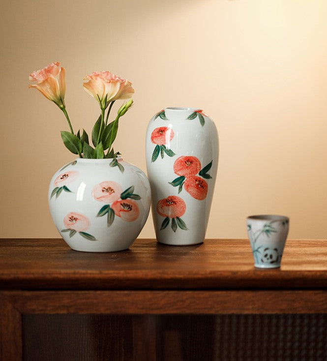 Porcelain Flower Vases, Handmade Water Holding Flower Vases, Elegant White Ceramic, Home Accents