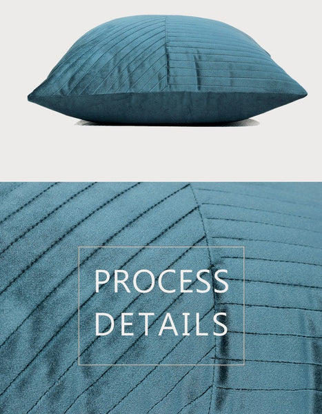 Large Decorative Throw Pillow for Couch, Blue Modern Sofa Pillows, Simple Modern Throw Pillows for Couch, Large Square Pillows-LargePaintingArt.com