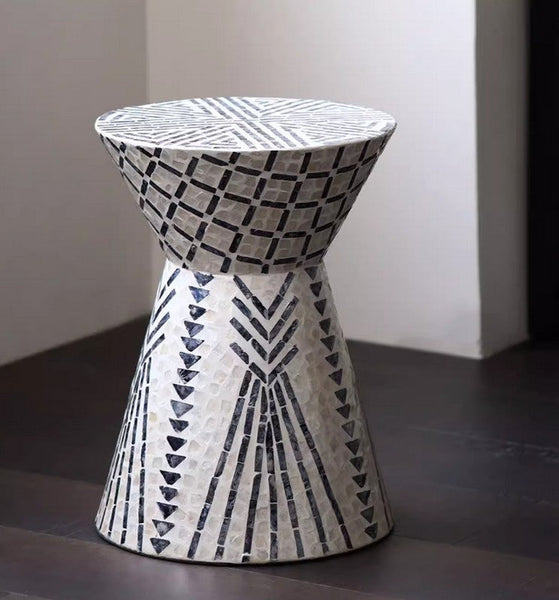 Modern Portable Casual Side Table, Contemporary Round Side Table, Creative Coffee Table, Bedside Small Side Table, Shell Small Sofa Side Table-LargePaintingArt.com