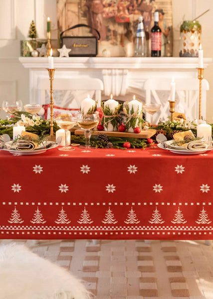 Christmas Edelweiss Table Covers, Square Tablecloth for Kitchen, Extra Large Modern Rectangular Tablecloth for Dining Room Table, Large Tablecloth for Round Table-LargePaintingArt.com