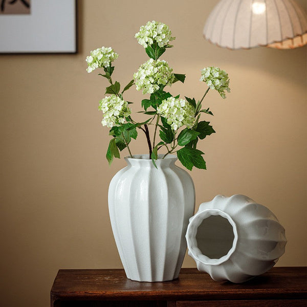 Large Flower Vases on Table, Centerpiece Ceramic Bud Vases, Porcelain Flower Vases, Handmade Water Holding Flower Vase-LargePaintingArt.com