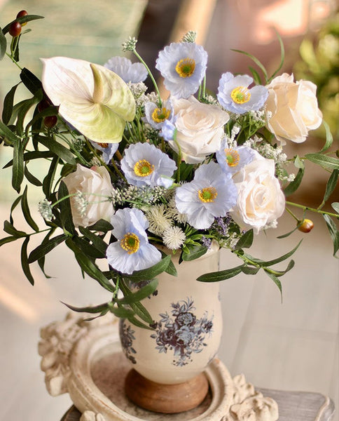 Large Bunch of Romantic Flowers, Table Centerpiece, Beautiful Spring Flower Arrangement for Home Decoration, Real Touch Artificial Floral for Living Room-LargePaintingArt.com