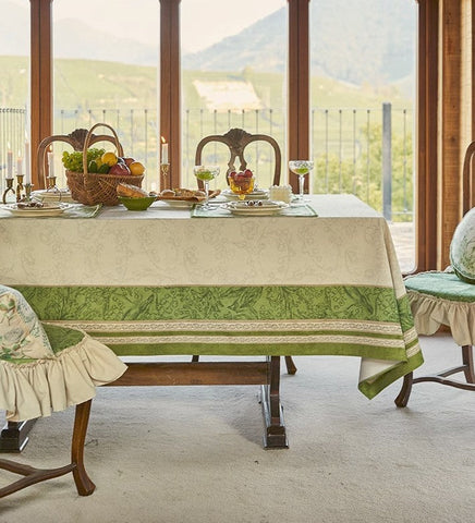 Farmhouse Table Cloth, Lilies of the Valley, Flower Pattern Tablecloth, Rectangle Tablecloth for Dining Room Table, Square Tablecloth, Wedding Tablecloth, Waterproof Tablecloth-LargePaintingArt.com
