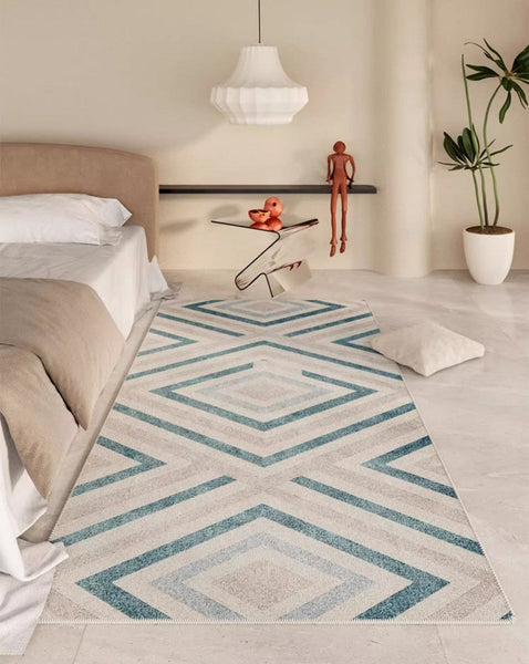 Abstract Contemporary Modern Rugs for Living Room, Geometric Modern Rug Placement Ideas for Dining Room, Large Modern Rugs for Bedroom-LargePaintingArt.com