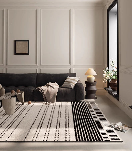Large Abstract Rugs for Living Room, Extra Large Modern Area Rugs, Geometric Contemporary Modern Rugs Next to Bed-LargePaintingArt.com