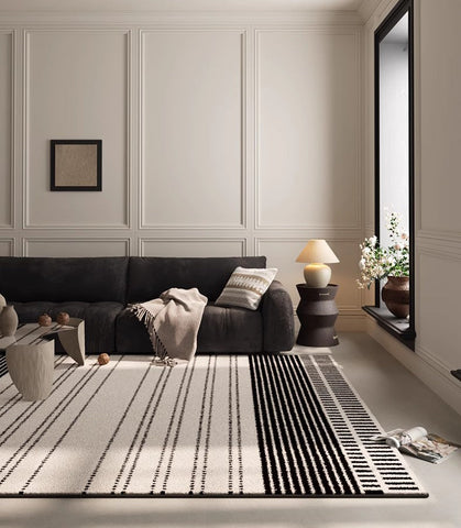 Large Abstract Rugs for Living Room, Extra Large Modern Area Rugs, Geometric Contemporary Modern Rugs Next to Bed-LargePaintingArt.com