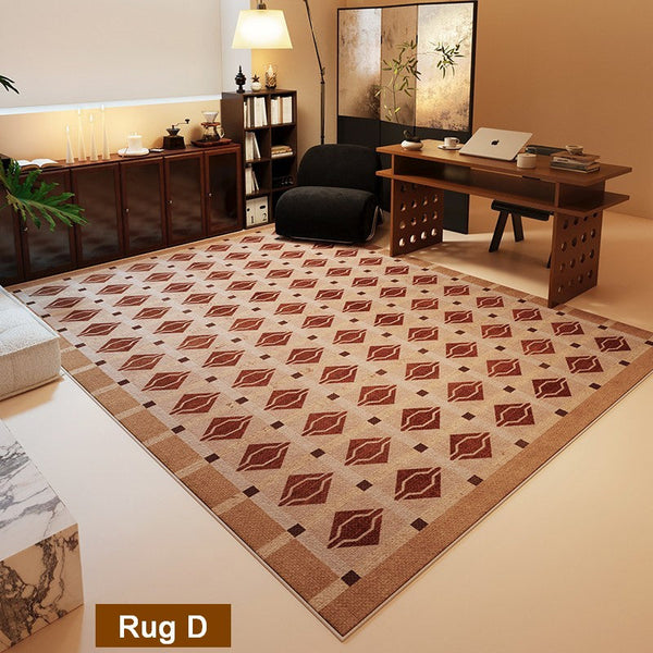 Colorful Modern Rugs for Living Room, Geometric Modern Rugs for Dining Room, Mid Century Modern Rugs, Contemporary Abstract Rugs under Coffee Table-LargePaintingArt.com