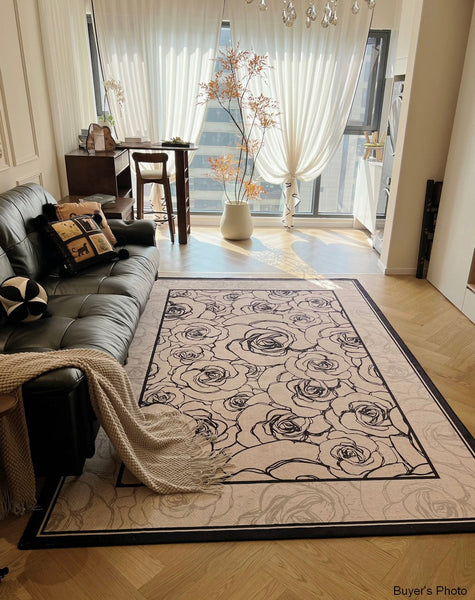 Simple Large Modern Rugs for Living Room, Abstract Modern Rugs for Bedroom, Contemporary Geometric Modern Rugs, Modern Rugs for Dining Room-LargePaintingArt.com