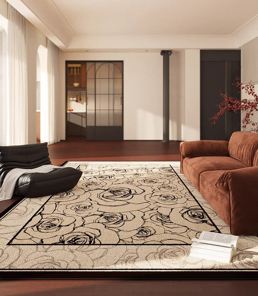 Simple Large Modern Rugs for Living Room, Abstract Modern Rugs for Bedroom, Contemporary Geometric Modern Rugs, Modern Rugs for Dining Room-LargePaintingArt.com