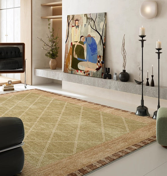 Modern Rugs for Living Room, Geometric Modern Rug Ideas for Living Room, Mid Century Contemporary Area Rugs-LargePaintingArt.com