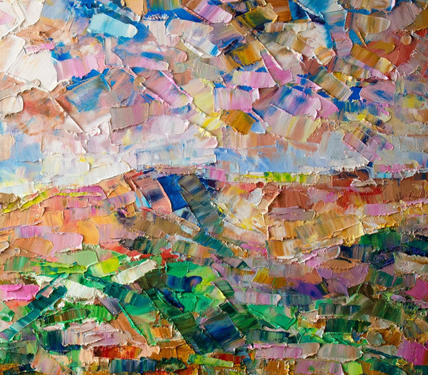 Heavy Texture Painting, Autumn Mountain Painting, Landscape Painting, Custom Large Canvas Art-LargePaintingArt.com