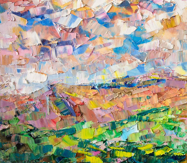 Heavy Texture Painting, Autumn Mountain Painting, Landscape Painting, Custom Large Canvas Art-LargePaintingArt.com