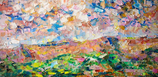 Heavy Texture Painting, Autumn Mountain Painting, Landscape Painting, Custom Large Canvas Art-LargePaintingArt.com