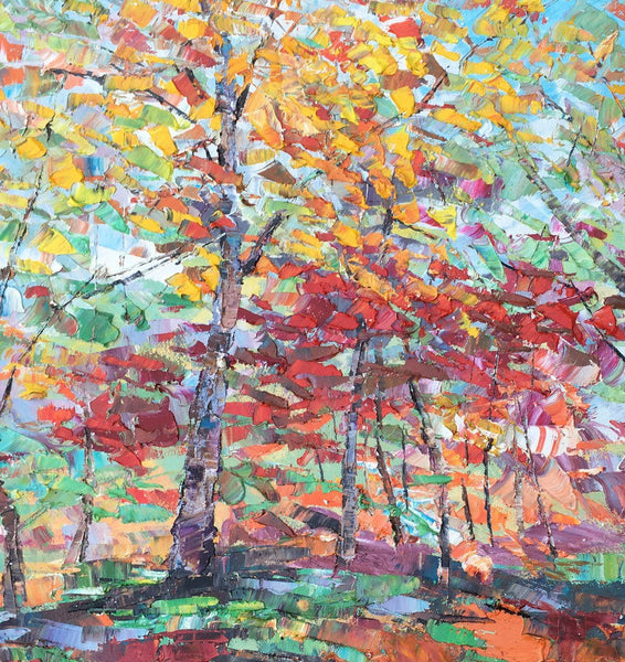 Canvas Wall Art, Birch Tree Painting, Landscape Art, Custom Art Painting for Living Room-LargePaintingArt.com