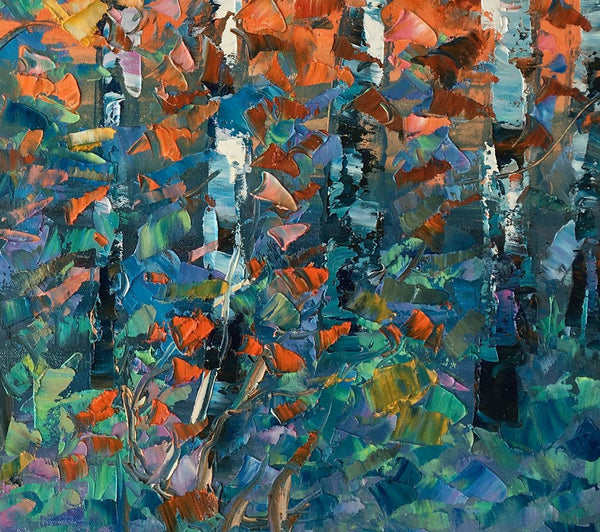 Birch Tree Painting, Large Oil Painting, Custom Canvas Artwork, Canvas Painting for Bedroom