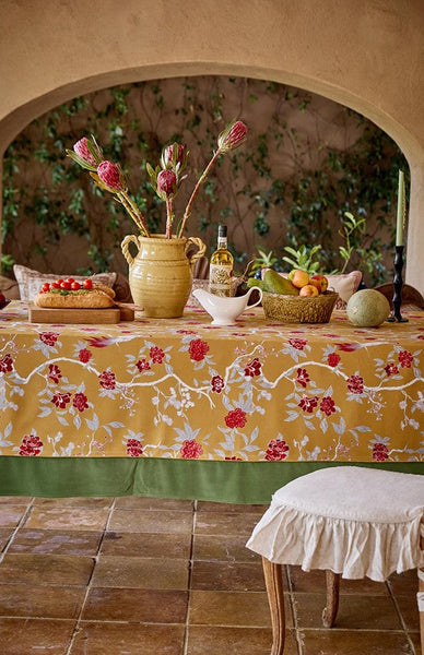 Farmhouse Table Cloth, Dining Room Flower Table Cloths, Large Square Tablecloth for Round Table, Extra Large Rectangular Table Covers for Kitchen-LargePaintingArt.com