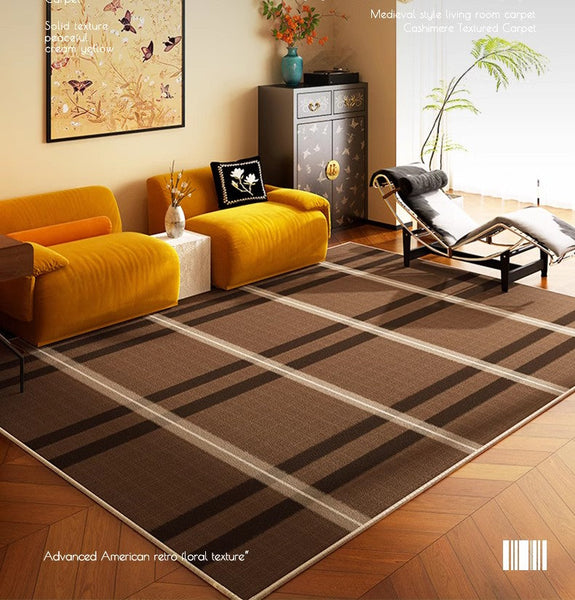 Bedroom Modern Floor Rugs, Modern Area Rug for Living Room, Mid Century Contemporary Rugs under Sofa, Large Area Rugs for Office-LargePaintingArt.com