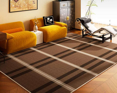 Bedroom Modern Floor Rugs, Modern Area Rug for Living Room, Mid Century Contemporary Rugs under Sofa, Large Area Rugs for Office-LargePaintingArt.com