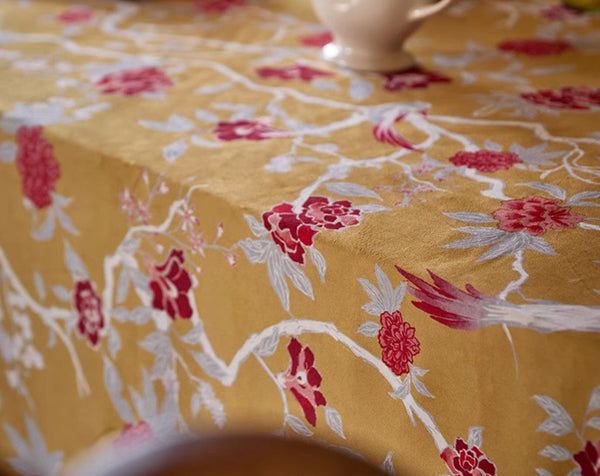Farmhouse Table Cloth, Dining Room Flower Table Cloths, Large Square Tablecloth for Round Table, Extra Large Rectangular Table Covers for Kitchen-LargePaintingArt.com