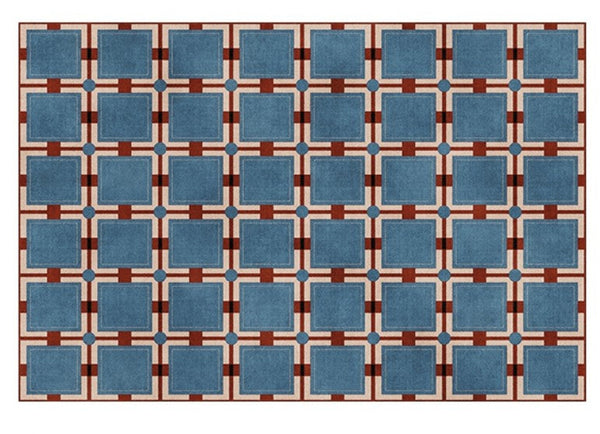 Modern Blue Rug for Living Room, Bedroom Modern Floor Rugs, Mid Century Contemporary Rugs under Sofa, Large Area Rugs for Office-LargePaintingArt.com