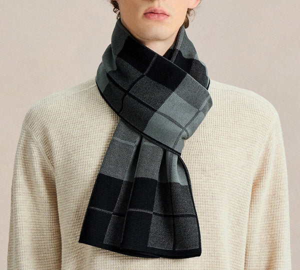 Business Casual Scarf for Men, Long Wool Man Scarf, Men's Winter Scarves, Formal Men Scarf Styles, Fashion Men Scarf, Unique Gifts for Men, Men's Wool Scarf Winter