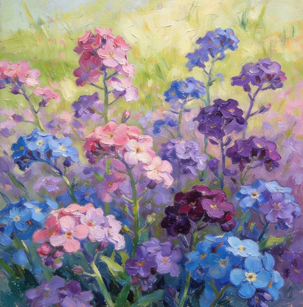 Still Life Painting, Sunny Wild Myosotis, Small Canvas Wall Art, Hand Painted Canvas Art, Original Flower Paintings, Buy Small Art Online-LargePaintingArt.com