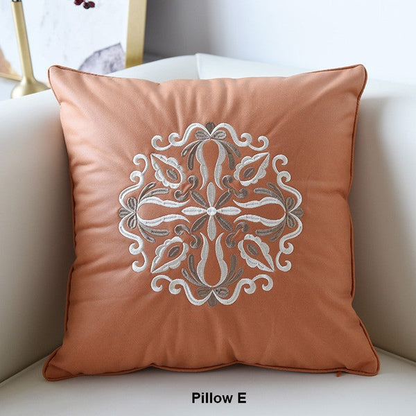 Decorative Flower Pattern Throw Pillows for Couch, Modern Throw Pillows, Contemporary Decorative Pillows, Modern Sofa Pillows-LargePaintingArt.com