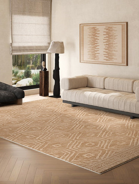 Bedroom Floor Rugs, Geometric Contemporary Rugs for Dining Room, Extra Large Modern Rugs for Living Room, Oversized Modern Rug for Living Room-LargePaintingArt.com