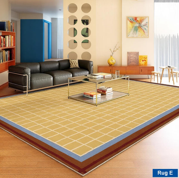 Mid Century Modern Rugs, Contemporary Modern Rugs under Coffee Table, Colorful Modern Rugs for Living Room, Dining Room Geometric Modern Rugs-LargePaintingArt.com