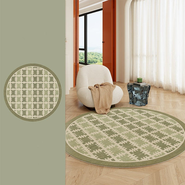 Bedroom Abstract Modern Area Rugs, Contemporary Modern Rug for Living Room, Circular Modern Rugs under Chairs, Geometric Round Rugs for Dining Room-LargePaintingArt.com