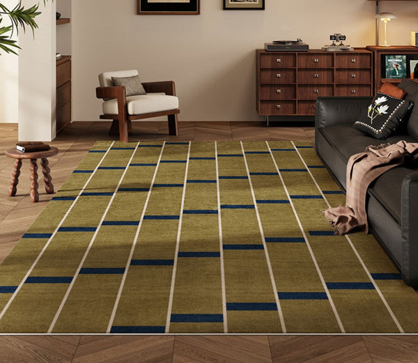 Large Modern Rugs for Living Room, Mid Century Modern Rugs for Bedroom, Abstract Geometric Modern Rugs, Green Modern Rugs for Dining Room