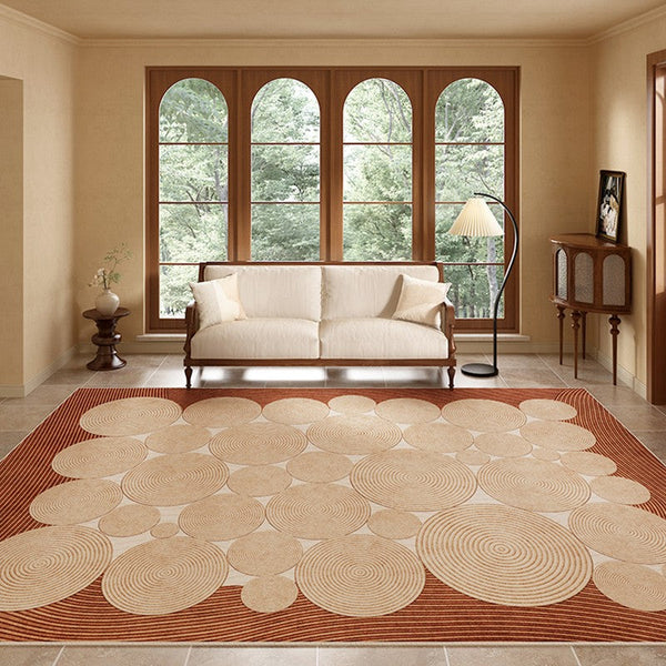 Bedroom Contemporary Soft Rugs, Large Rectangular Modern Rugs under Sofa, Mid Century Modern Rugs in Living Room, Dining Room Floor Carpets-LargePaintingArt.com