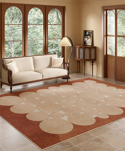 Bedroom Contemporary Soft Rugs, Large Rectangular Modern Rugs under Sofa, Mid Century Modern Rugs in Living Room, Dining Room Floor Carpets-LargePaintingArt.com