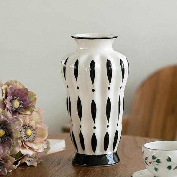 Modern Flower Vases on Table, Porcelain Flower Vases, Water Holding Flower Vases, Handmade Bouquet Ceramic Vases-LargePaintingArt.com