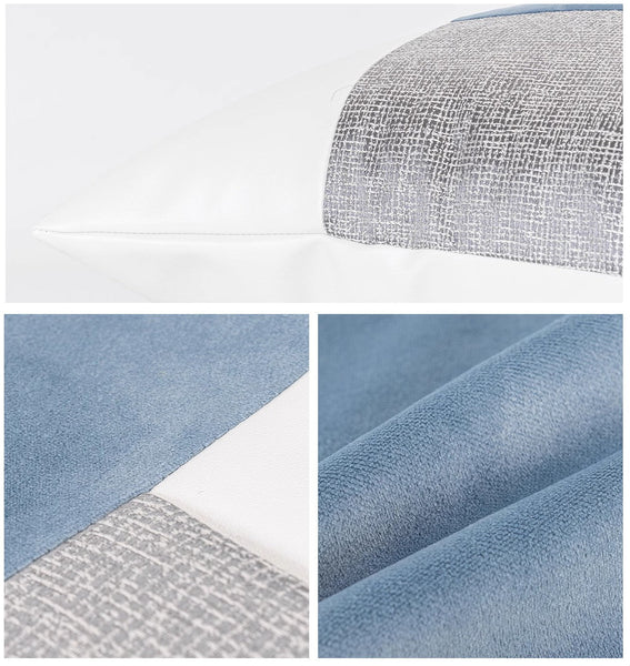 Sky Blue Abstract Contemporary Throw Pillow for Living Room, Modern Sofa Throw Pillows, Large Decorative Throw Pillows for Couch-LargePaintingArt.com