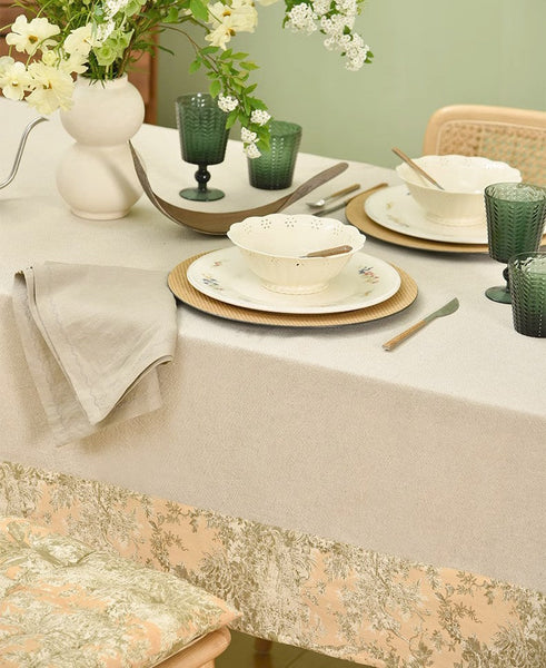 Modern Tablecloth for Kitchen, Cotton and Linen Rectangle Table Covers for Dining Room Table, Square Tablecloth for Coffee Table-LargePaintingArt.com