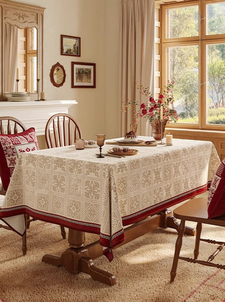Large Table Cover for Dining Room Table, Holiday Rectangular Tablecloth for Dining Table, Modern Rectangle Tablecloth for Oval Table-LargePaintingArt.com