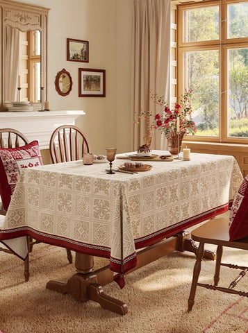 Large Table Cover for Dining Room Table, Holiday Rectangular Tablecloth for Dining Table, Modern Rectangle Tablecloth for Oval Table-LargePaintingArt.com