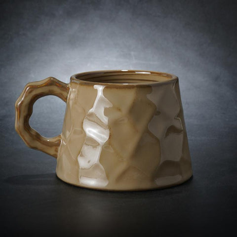 Large Capacity Coffee Cups, Large Tea Cup, Large Pottery Coffee Cup, White Ceramic Coffee Mug, Black Coffee Cup-LargePaintingArt.com
