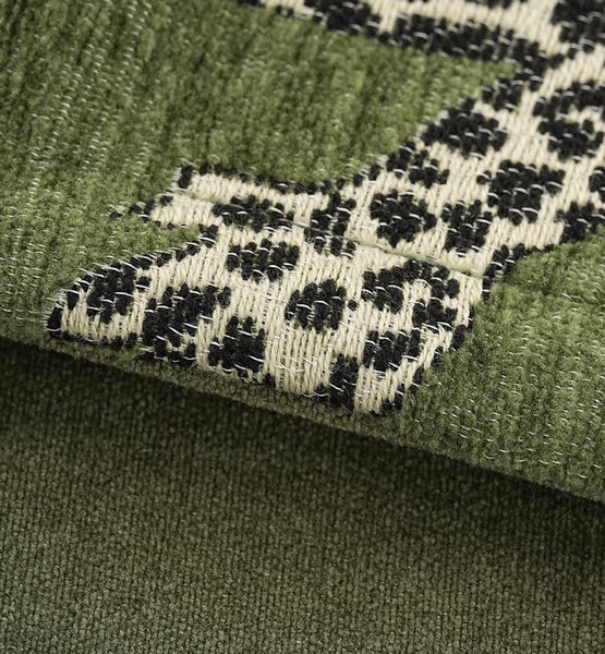 Green Decorative Pillow Covers, Large Modern Sofa Pillow Cases, Cheetah Modern Pillows for Couch, Abstract Decorative Throw Pillows for Living Room-LargePaintingArt.com