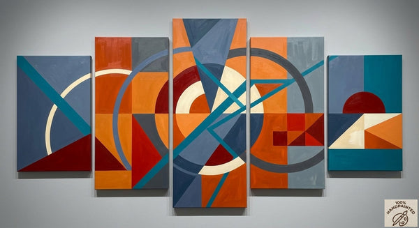 Abstract Acrylic Paintings, Hand Painted Canvas Art, Large Modern Paintings for Bedroom, Geometric Contemporary Art-LargePaintingArt.com