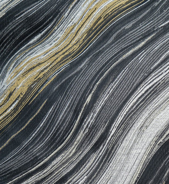 Simple Throw Pillow for Interior Design, Modern Black Gray Golden Lines Decorative Throw Pillows, Modern Sofa Pillows, Contemporary Square Modern Throw Pillows for Couch-LargePaintingArt.com