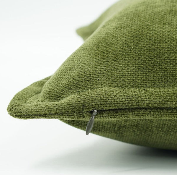 Large Throw Pillow for Interior Design, Simple Decorative Throw Pillows, Large Green Square Modern Throw Pillows for Couch, Contemporary Modern Sofa Pillows-LargePaintingArt.com