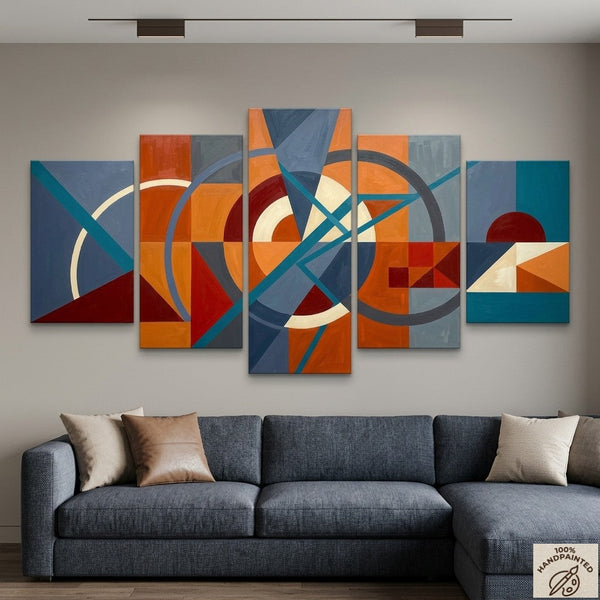 Abstract Acrylic Paintings, Hand Painted Canvas Art, Large Modern Paintings for Bedroom, Geometric Contemporary Art-LargePaintingArt.com
