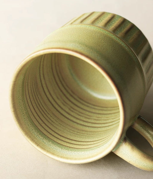 Elegant Porcelain Coffee Cups, Large Capacity Coffee Cup, Handmade Ceramic Coffee Mug, Large Pottery Coffee Cup, Large Tea Cup-LargePaintingArt.com