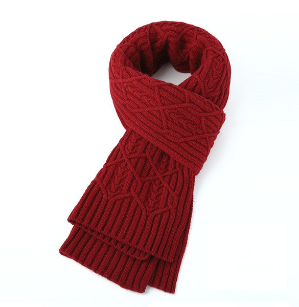 Business Wool Scarf for Gentleman, Casual Scarf Men, Men's Wool Scarf Winter, Thick Wool Scarf, Men's Winter Scarf, Formal Men Scarf Styles, Red Fashion Scarf-LargePaintingArt.com